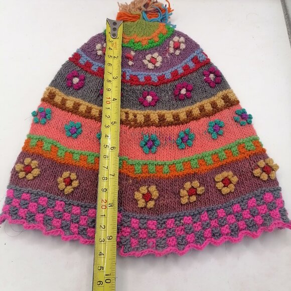 Chullo Beanie Hat Knitted Wool Winter Warm - Picture 8 of 8